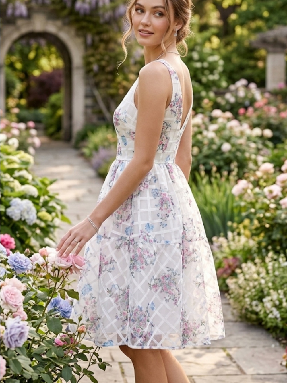 Maeve by Anthropologie Floral White A-Line Sundress